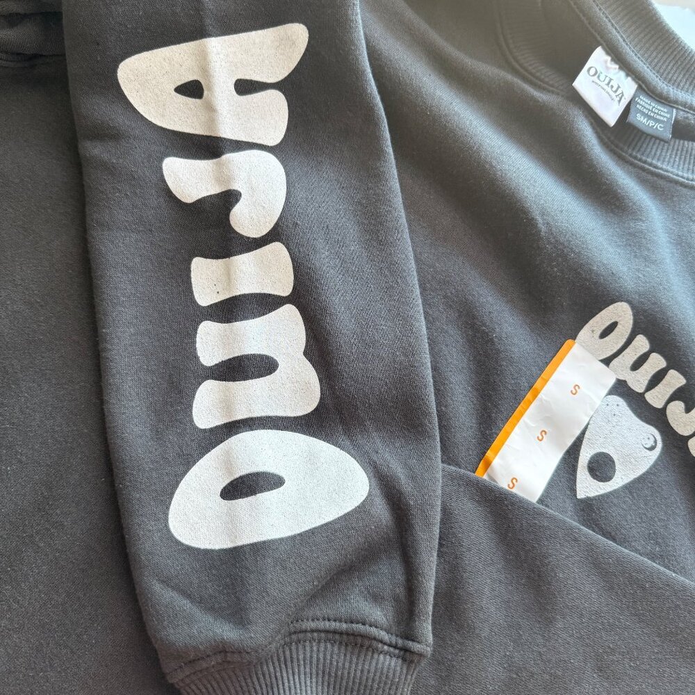 Ouija Crewneck Sweatshirt Cotton/Polyester Gray Small Graphic Print - Picture 4 of 6